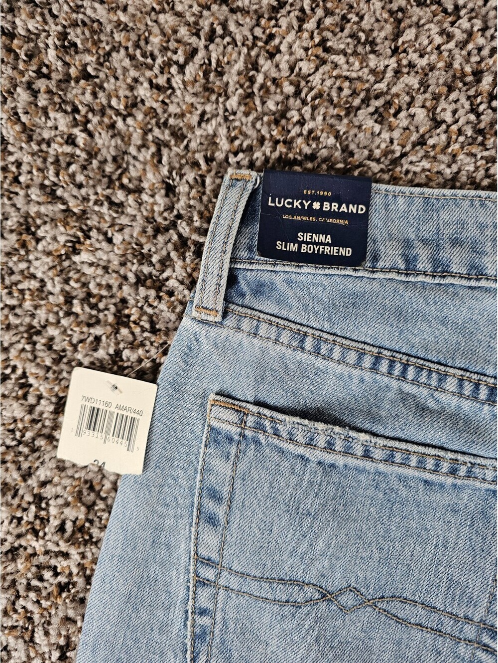 Lucky Brand womens Sz 00 (24") Sienna Slim Boyfriend Blue Jeans Light Wash NEW - Picture 5 of 5